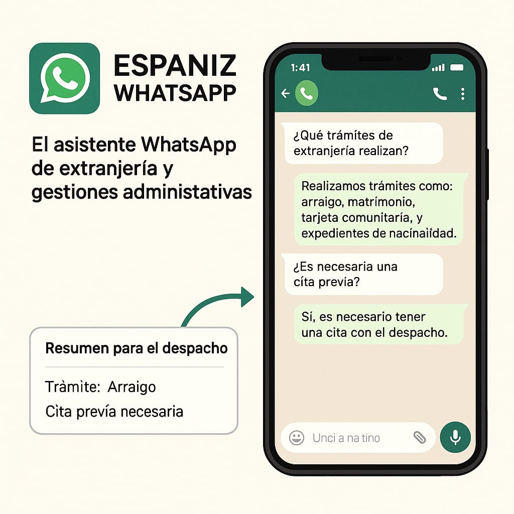 EWA Extranjería - Asistente de inteligencia artificial para WhatsApp en despachos de extranjería e inmigración